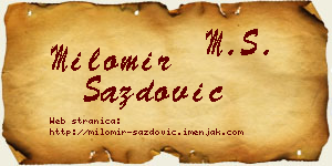 Milomir Sazdović vizit kartica